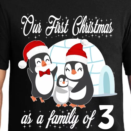 Matching Our First Christmas As A Family Of 3 Penguins Gift Cute Gift Pajama Set