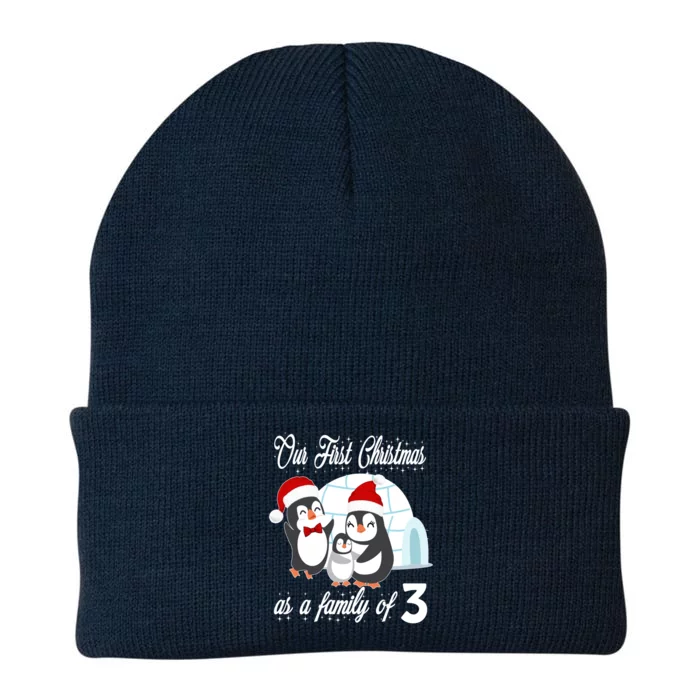 Matching Our First Christmas As A Family Of 3 Penguins Gift Cute Gift Knit Cap Winter Beanie