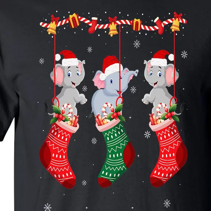 Matching Outfits for Holiday Party Elephant Christmas Socks Tall T-Shirt