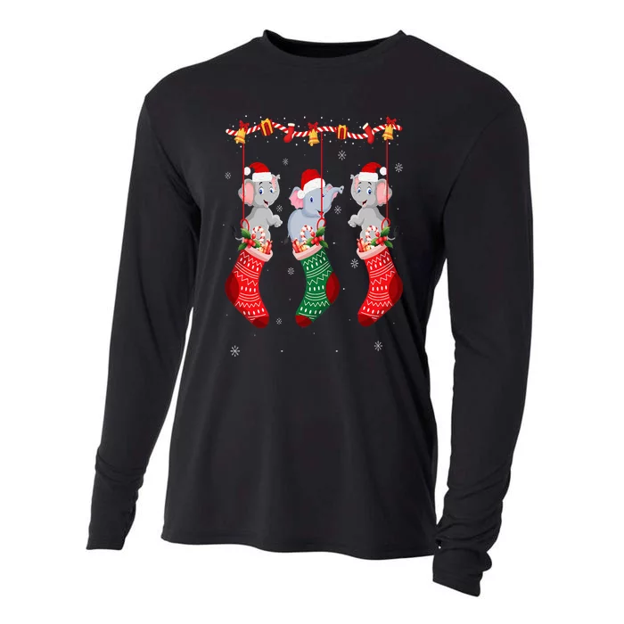 Matching Outfits for Holiday Party Elephant Christmas Socks Cooling Performance Long Sleeve Crew