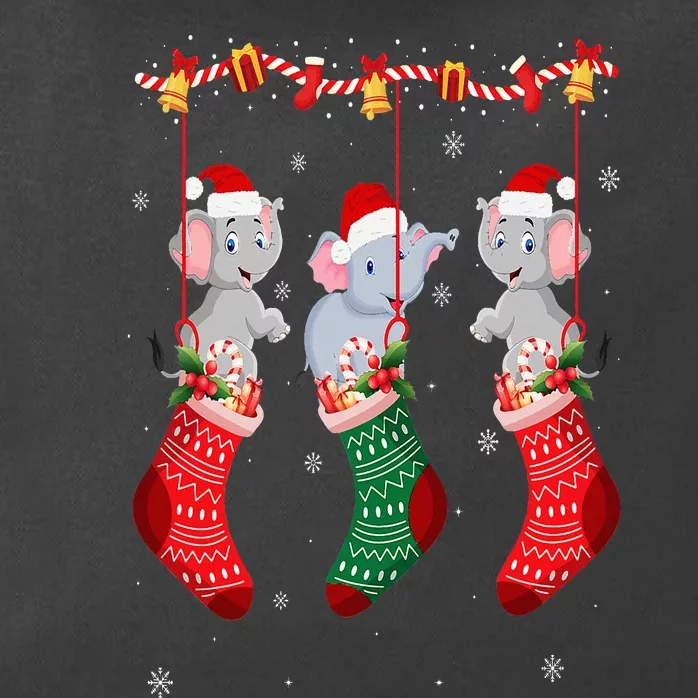 Matching Outfits for Holiday Party Elephant Christmas Socks Zip Tote Bag