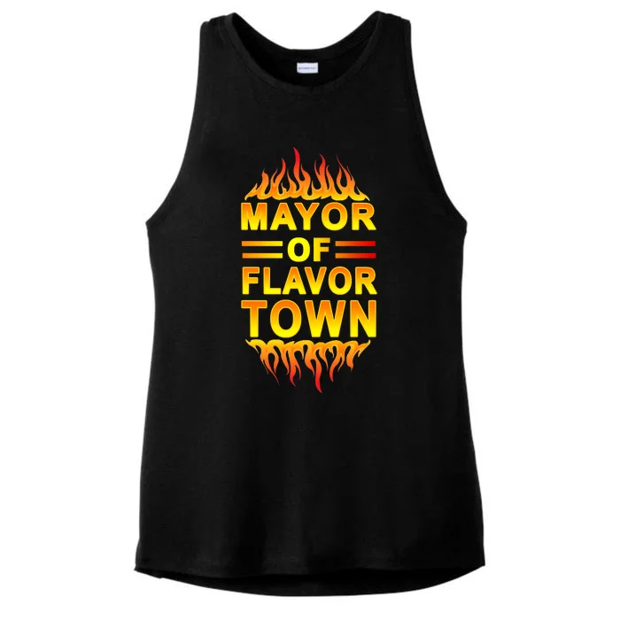 Mayor Of Flavor Town Ladies Tri-Blend Wicking Tank