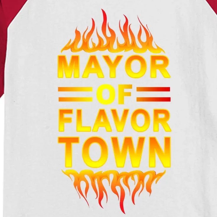 Mayor Of Flavor Town Kids Colorblock Raglan Jersey