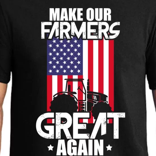 Make Our Farmer Great Again American Farmer Usa Flag Farming Gift Pajama Set