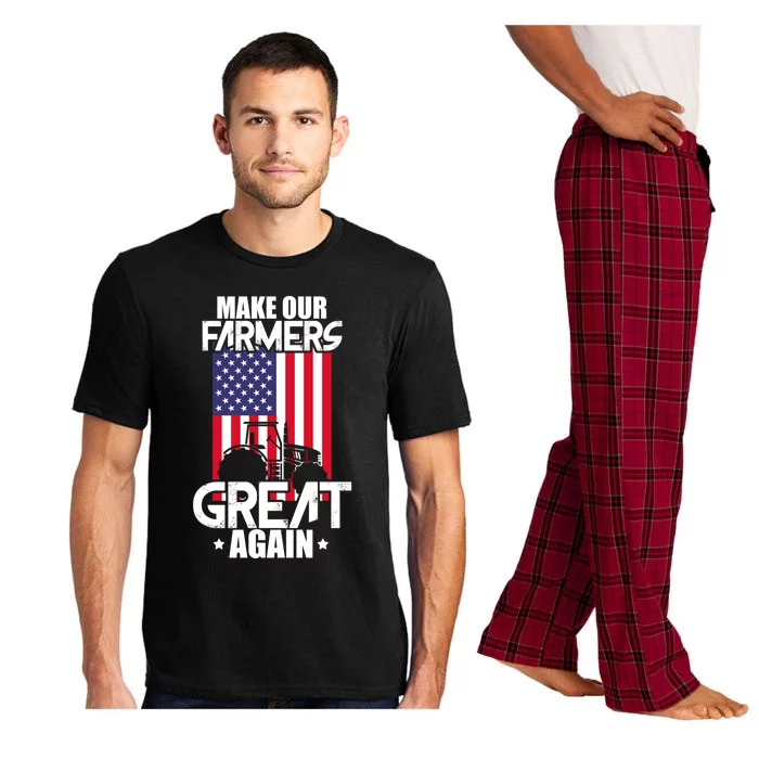 Make Our Farmer Great Again American Farmer Usa Flag Farming Gift Pajama Set