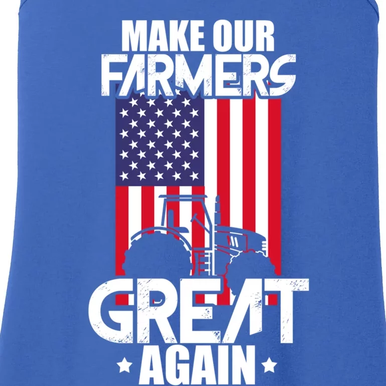 Make Our Farmer Great Again American Farmer Usa Flag Farming Gift Ladies Essential Tank