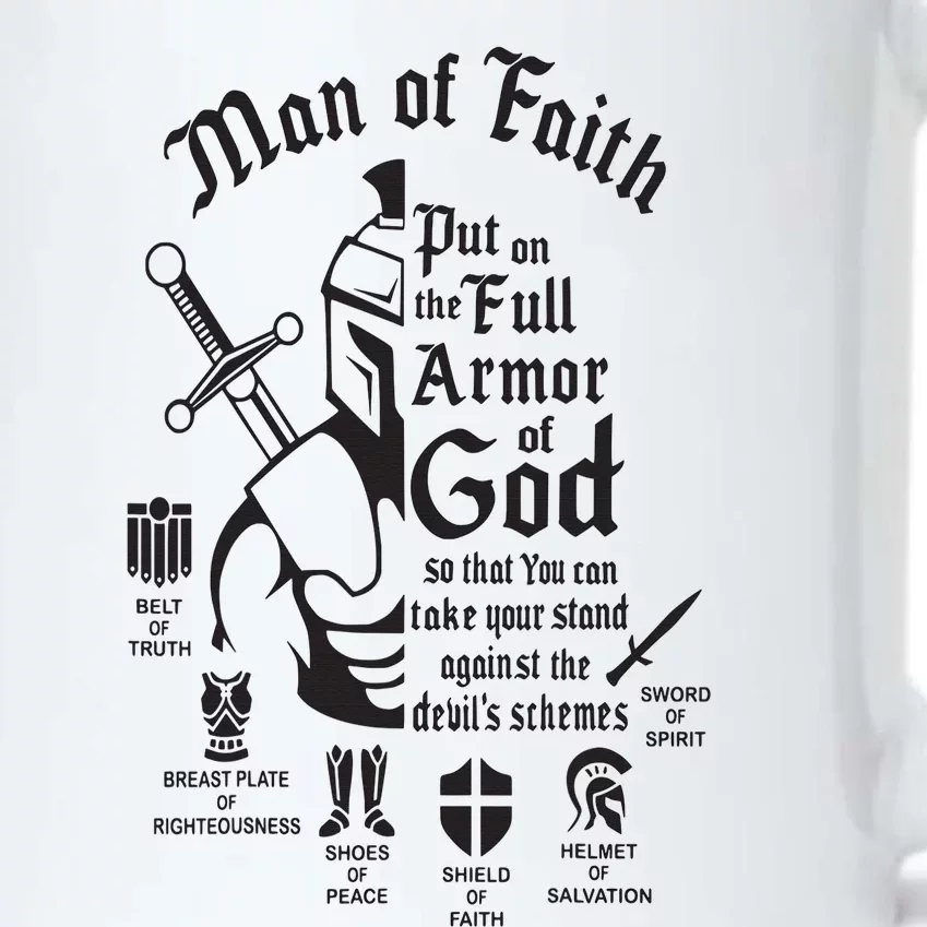 Man of faith put on the full armor of god christian Black Color Changing Mug