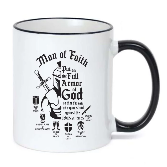 Man of faith put on the full armor of god christian Black Color Changing Mug