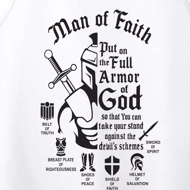 Man of faith put on the full armor of god christian Performance Tank