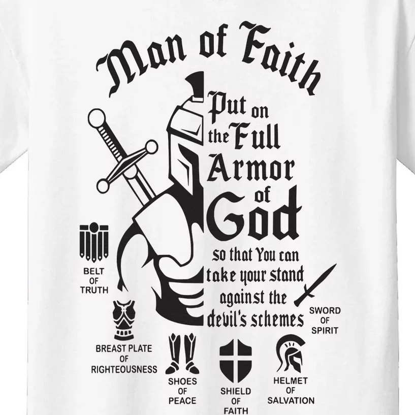 Man of faith put on the full armor of god christian Kids T-Shirt