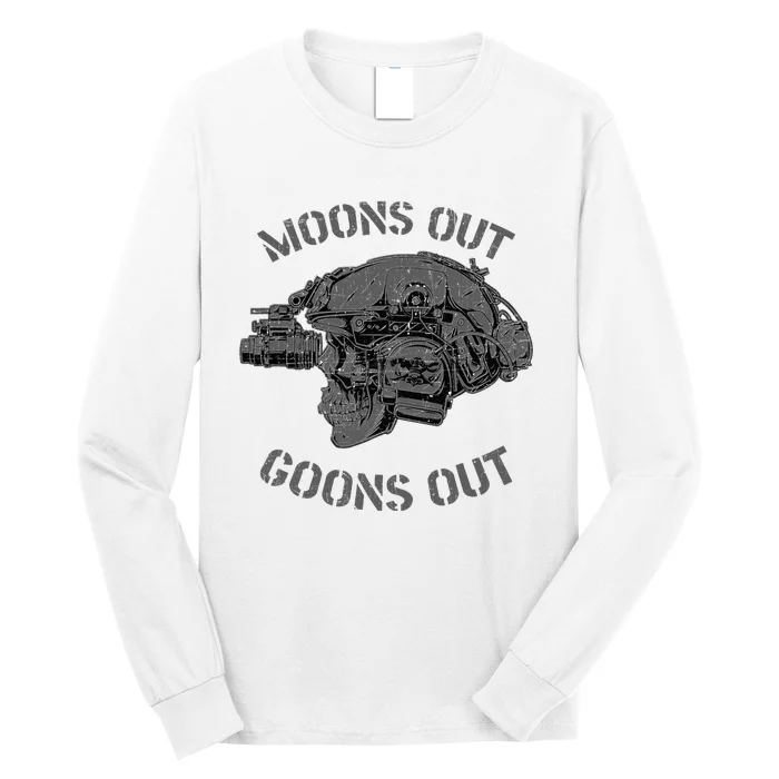 MoonS Out Goons Out Skull Helmet Nvgs Nsw Swcc Dbg Pin Long Sleeve Shirt