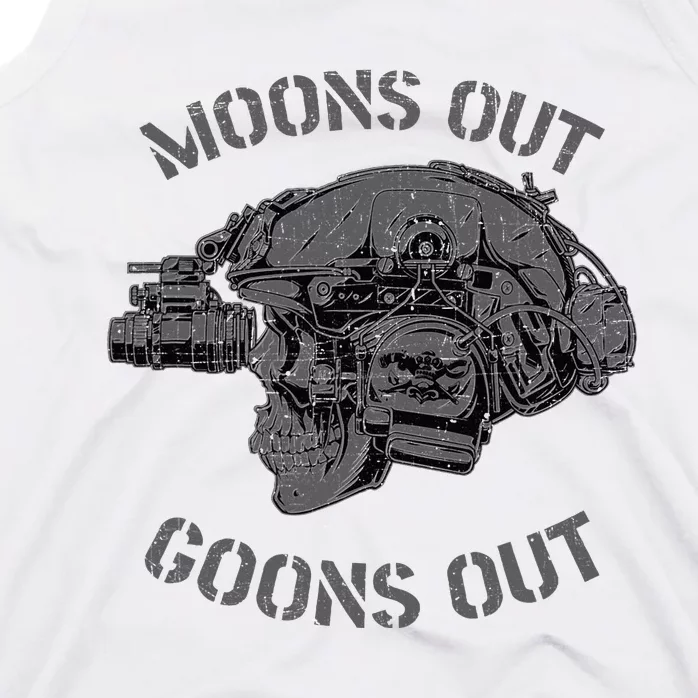 MoonS Out Goons Out Skull Helmet Nvgs Nsw Swcc Dbg Pin Tank Top