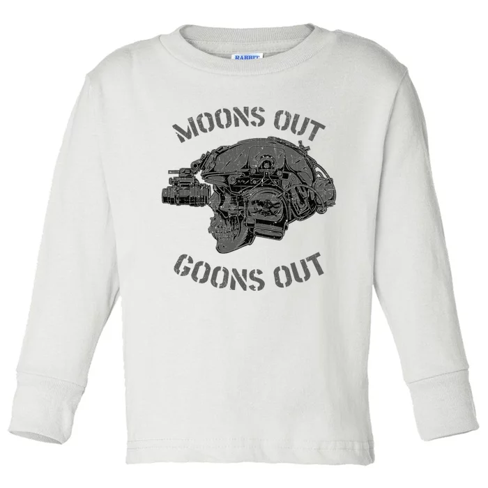 MoonS Out Goons Out Skull Helmet Nvgs Nsw Swcc Dbg Pin Toddler Long Sleeve Shirt