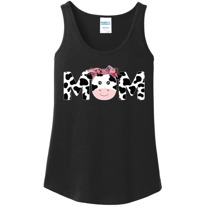 Mom Of Girt The Birthday Mother Cow Farm Cow Mommy 1st Ladies Essential Tank