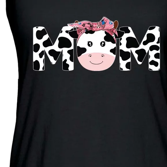 Mom Of Girt The Birthday Mother Cow Farm Cow Mommy 1st Ladies Essential Flowy Tank