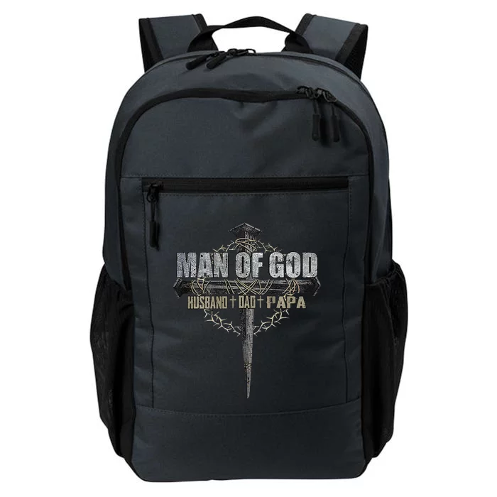 Man Of God Husband Dad Papa Christian Cross Daily Commute Backpack