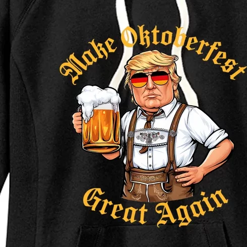 Make Oktoberfest Great Again Funny Trump Drink Beer Prost Women's Fleece Hoodie