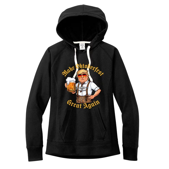 Make Oktoberfest Great Again Funny Trump Drink Beer Prost Women's Fleece Hoodie