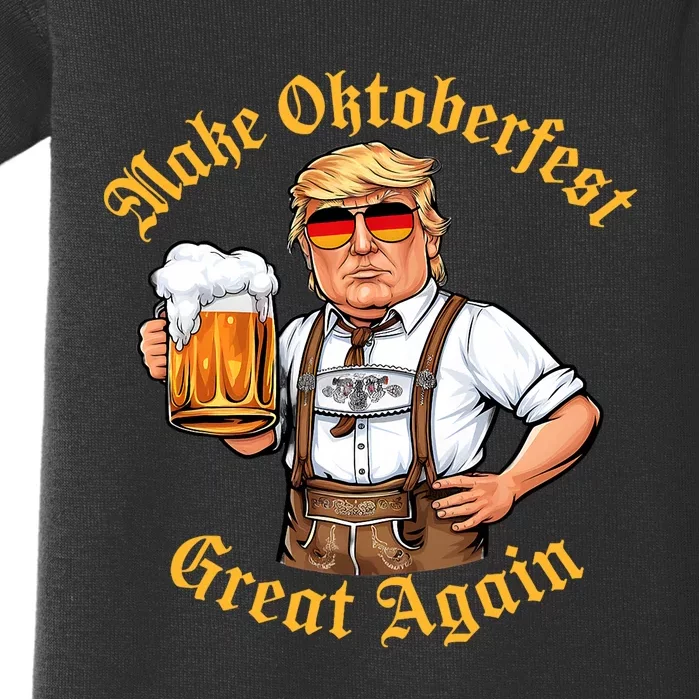 Make Oktoberfest Great Again Funny Trump Drink Beer Prost Baby Bodysuit