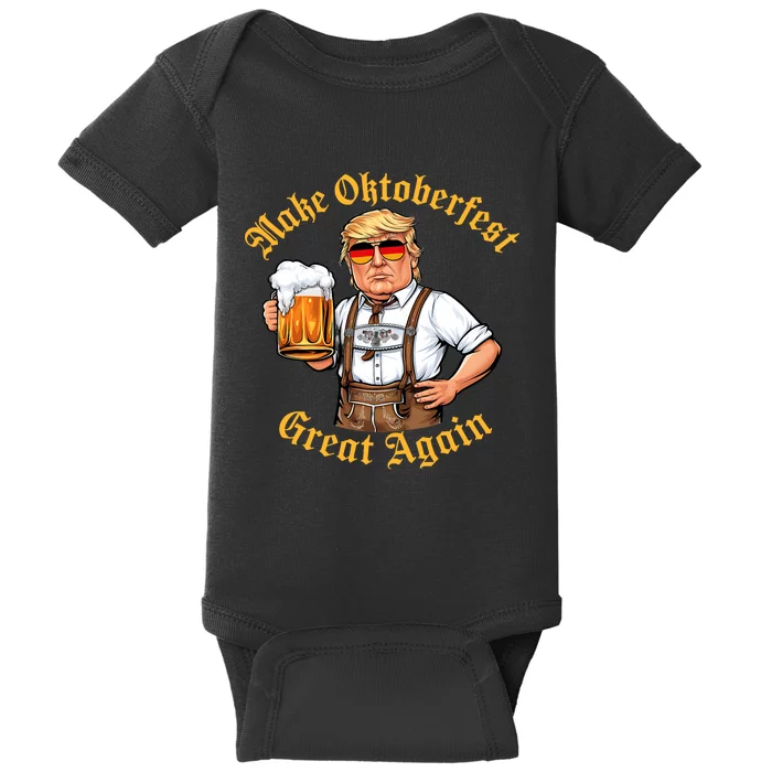 Make Oktoberfest Great Again Funny Trump Drink Beer Prost Baby Bodysuit