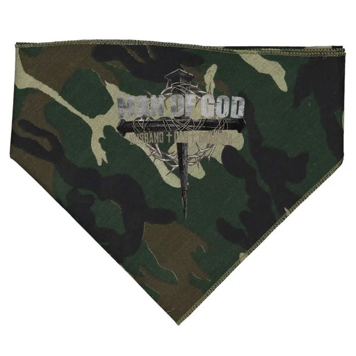 Man Of God Husband Dad Grandpa USA-Made Doggie Bandana