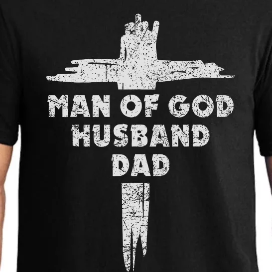 Man Of God Husband Dad Christian Faith Fathers Day Dad Gift Pajama Set