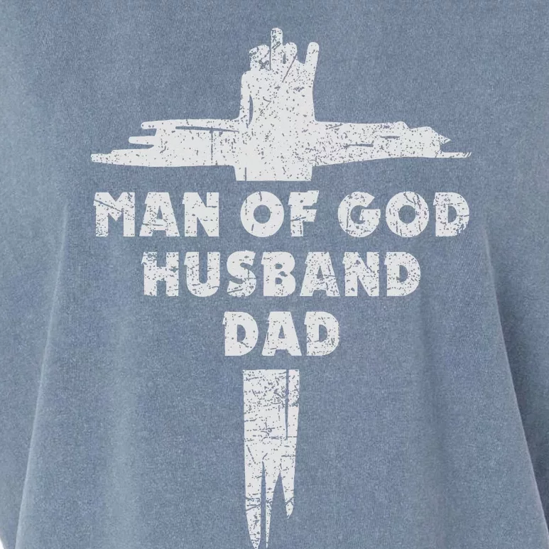 Man Of God Husband Dad Christian Faith Fathers Day Dad Gift Garment-Dyed Women's Muscle Tee