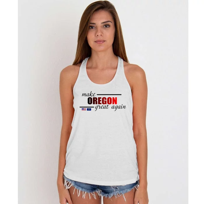 Make Oregon Great Again Women's Knotted Racerback Tank