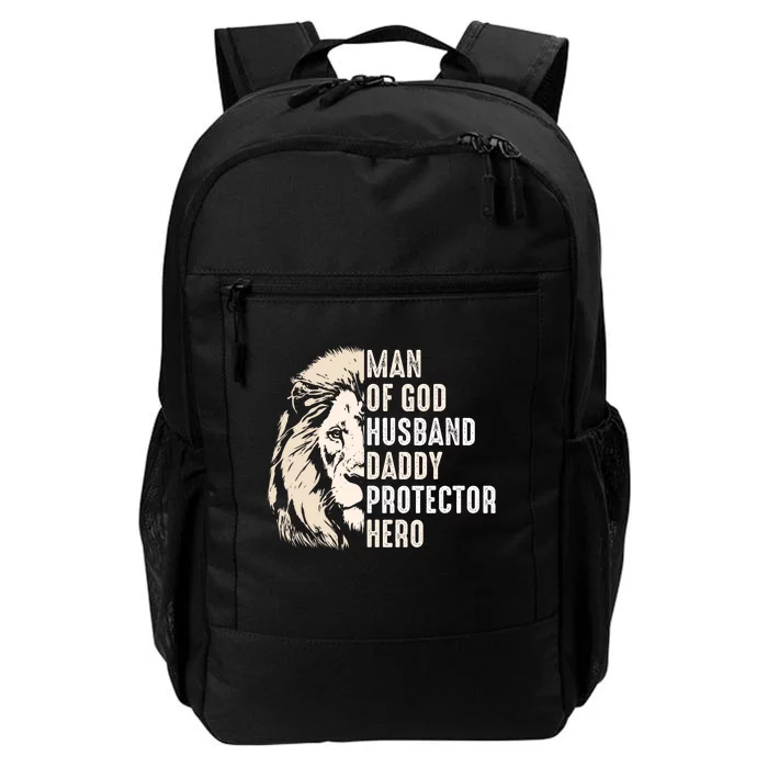 Man Of God Husband Daddy Protector Hero Lion Daily Commute Backpack