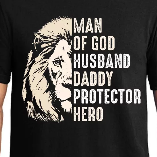 Man Of God Husband Daddy Protector Hero Lion Pajama Set