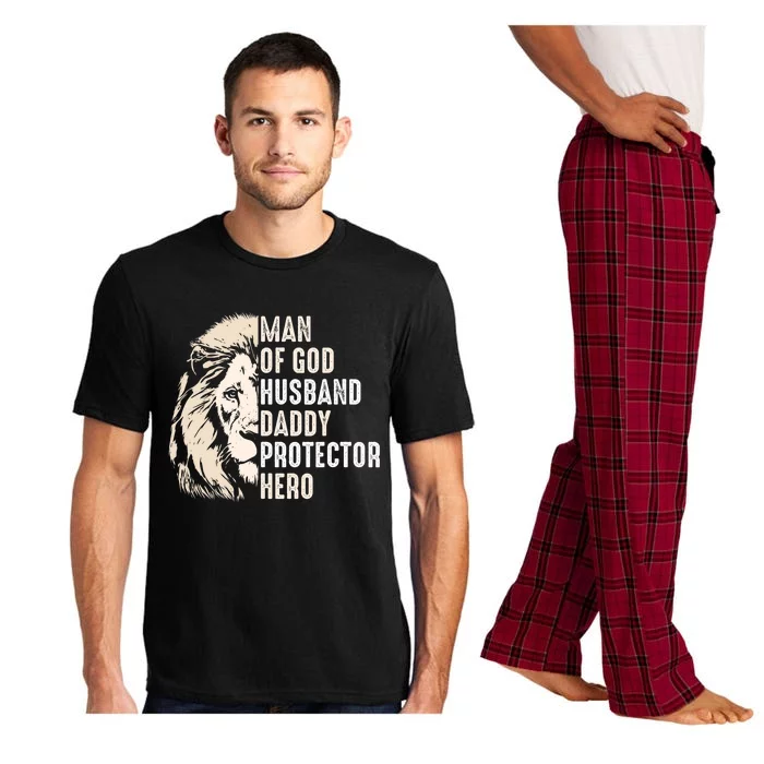 Man Of God Husband Daddy Protector Hero Lion Pajama Set