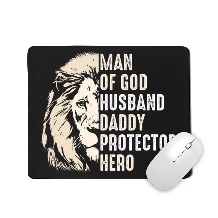 Man Of God Husband Daddy Protector Hero Lion Mousepad