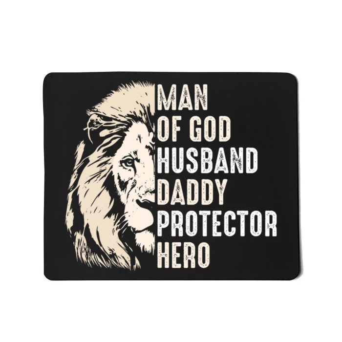 Man Of God Husband Daddy Protector Hero Lion Mousepad