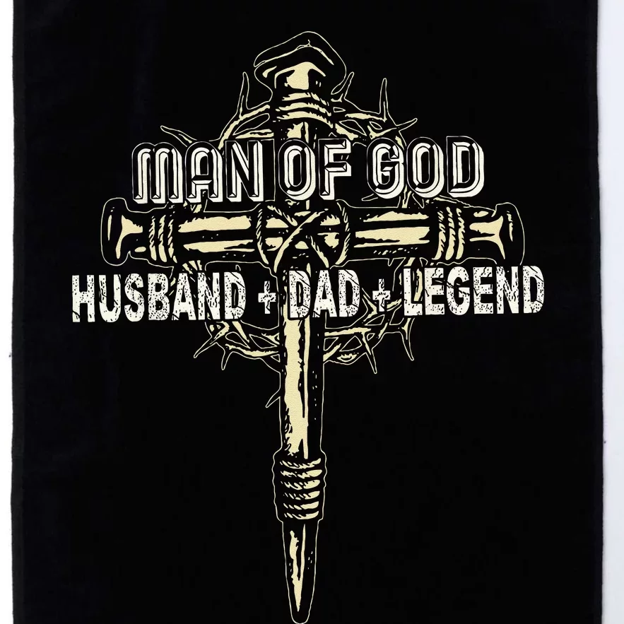 Man Of God Husband Dad Happy Father's Day Proud Christian Platinum Collection Golf Towel