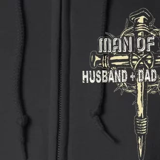 Man Of God Husband Dad Happy Father's Day Proud Christian Full Zip Hoodie