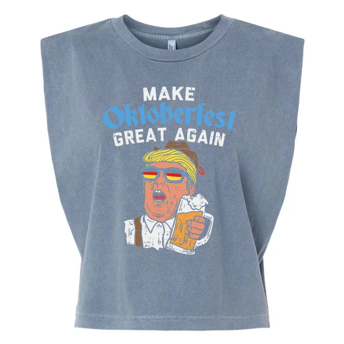 Make Oktoberfest Great Again Funny Trump Drink Beer Mug Gift Garment-Dyed Women's Muscle Tee