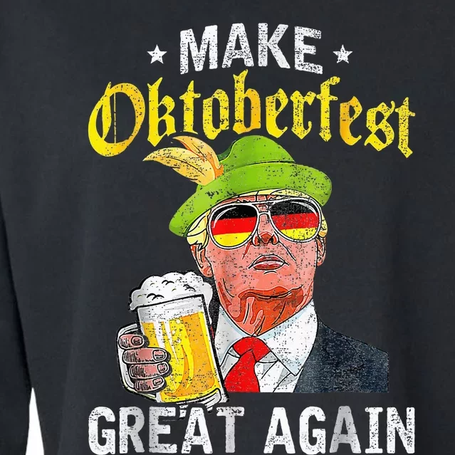 Make Oktoberfest Great Again Funny Trump Drink Beer Mug Gift Cropped Pullover Crew