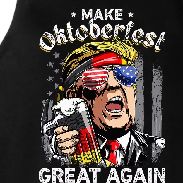 Make Oktoberfest Great Again Funny Trump Prost Beer Mug Ladies Tri-Blend Wicking Tank