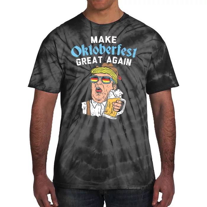 Make Oktoberfest Great Again Funny Trump Drink Beer Mug Gift Tie-Dye T-Shirt