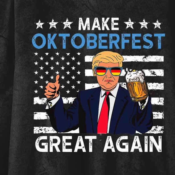 Make Oktoberfest Great Again Trump Prost Beer Mug Hooded Wearable Blanket