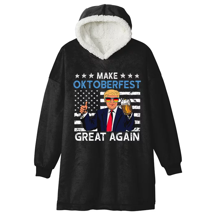 Make Oktoberfest Great Again Trump Prost Beer Mug Hooded Wearable Blanket