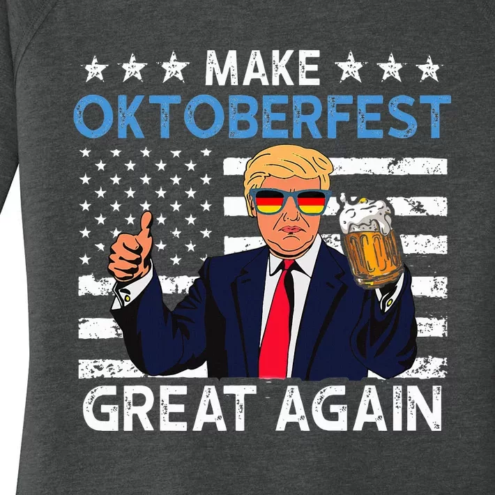 Make Oktoberfest Great Again Trump Prost Beer Mug Women's Perfect Tri Tunic Long Sleeve Shirt