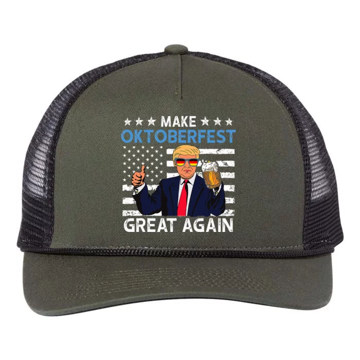 Make Oktoberfest Great Again Trump Prost Beer Mug Retro Rope Trucker Hat Cap