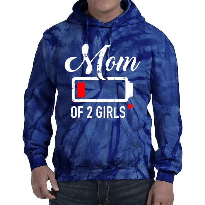 Mom Of Girl Low Battery Tie Dye Hoodie