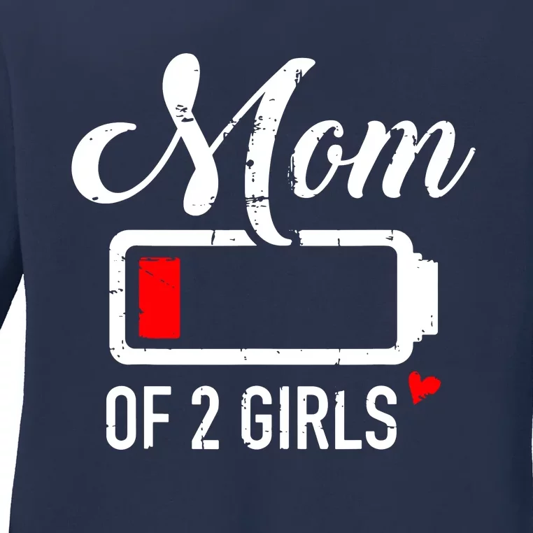 Mom Of Girl Low Battery Ladies Long Sleeve Shirt