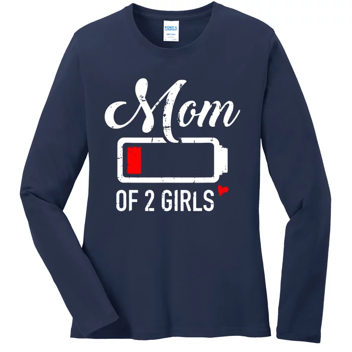 Mom Of Girl Low Battery Ladies Long Sleeve Shirt