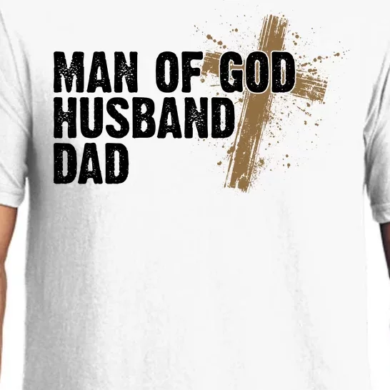 Man Of God Husband Dad Religious Cross Fathers Day Pajama Set