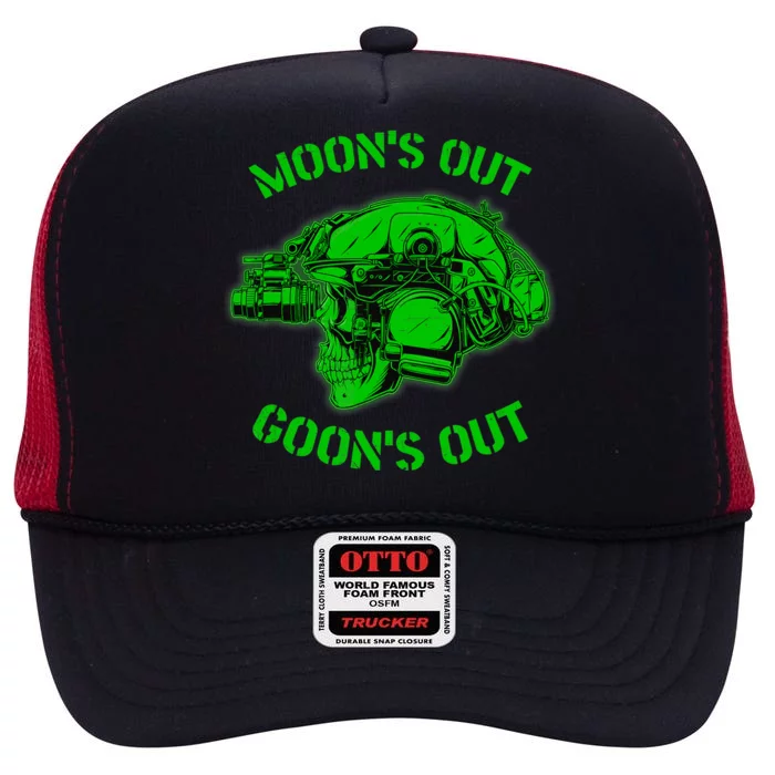 MOON'S OUT GOON'S OUT Skull Helmet NVGs Military 'S High Crown Mesh Trucker Hat