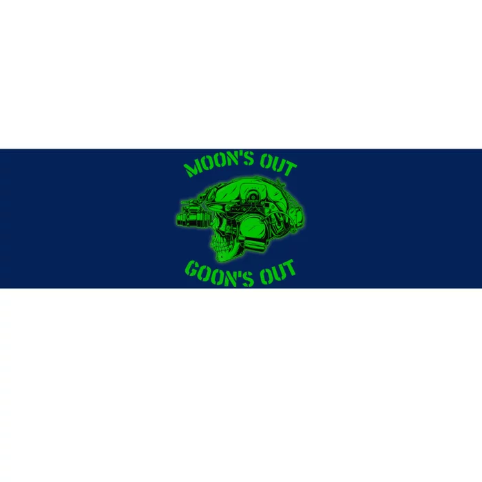 MOON'S OUT GOON'S OUT Skull Helmet NVGs Military 'S Bumper Sticker