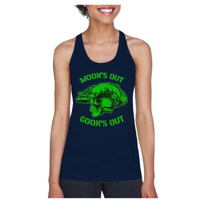 MOON'S OUT GOON'S OUT Skull Helmet NVGs Military 'S Women's Racerback Tank